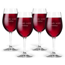Personalized Tritan Acrylic 12 oz Wine Set - Text Only