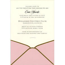 Pink with Gold Trim Die-cut Pocket Invitations
