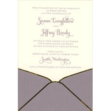 Lavender with Gold Trim Die-cut Pocket Invitations