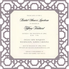 Grey Filigree Die-cut Frame Invitations