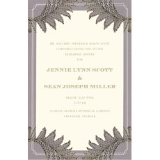 Lavender and Gold Fern Die-cut Frame Invitations