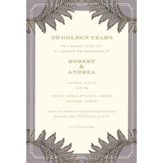 Lavender and Gold Fern Die-cut Frame Invitations