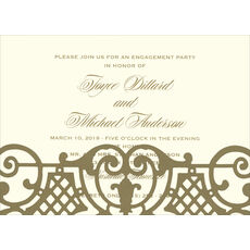 Gold Damask Die-cut Wrap Invitations