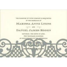 Silver Damask Die-cut Wrap Invitations