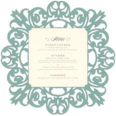 Seafoam Medallion Die-cut Frame Invitations