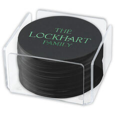 Design Your Own Black Round Coasters