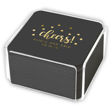 Design Your Own Black Confetti Square Coasters