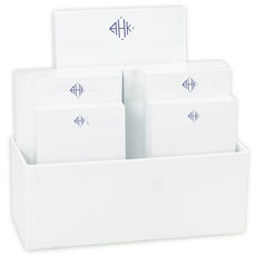 Diamond Monogram Notepad Set with White Holder