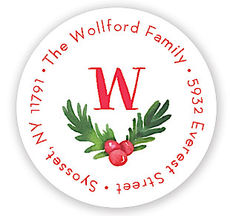 Border Berries Round Address Labels