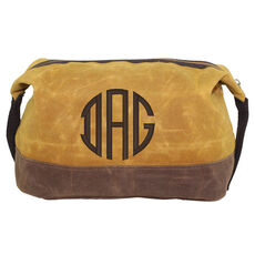 Personalized Waxed Canvas Dopp Kit