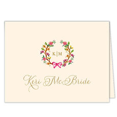 Flowery Wreath Folded Note Cards