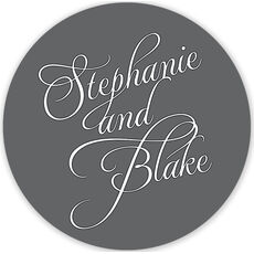 Special Grey Name Round Gift Stickers