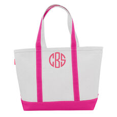 Personalized Medium Hot Pink Trimmed Classic Tote