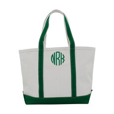 Personalized Medium Emerald Trimmed Classic Tote