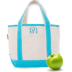 Personalized Turquoise Trimmed Cutest Little Classic Tote