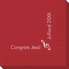 Corner Text with Treble Clef Design Napkins
