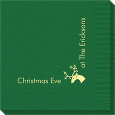 Corner Text with Christmas Reindeer Design Napkins