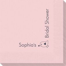 Corner Text with Baby Bird Design Napkins
