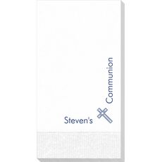 Corner Text with Inspirational Cross Guest Towels