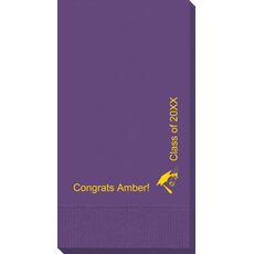 Corner Text with Cap and Diploma Guest Towels