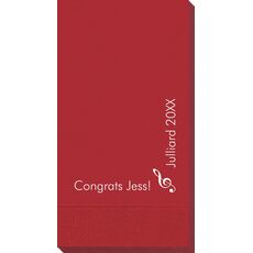 Corner Text with Treble Clef Design Guest Towels