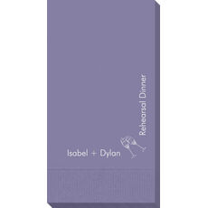 Corner Text with Champagne Glasses Design Guest Towels