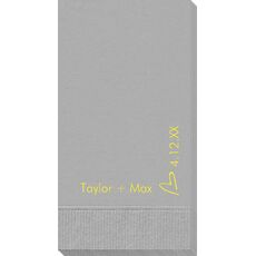 Corner Text with Mon Cherie Heart Design Guest Towels