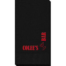 Corner Text with Martini Glass Guest Towels