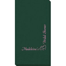 Corner Text with Graphic Double Hearts Guest Towels