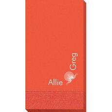 Corner Text with Shell Design Guest Towels