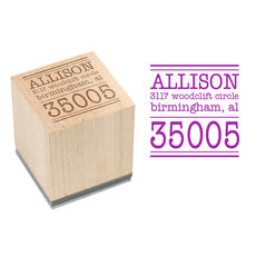 Big Zip Name Wood Block Rubber Stamp