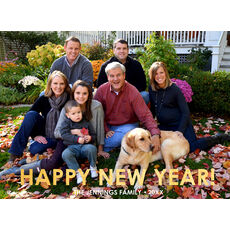 Happy New Year Gold Foil Flat Holiday Photo Cards