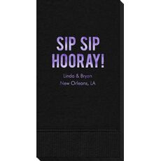 Bold Sip Sip Hooray Guest Towels