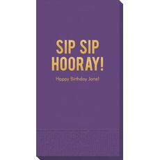 Bold Sip Sip Hooray Guest Towels