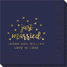 Confetti Dots Just Married Napkins