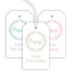 Enjoy Wreath Hanging Gift Tags