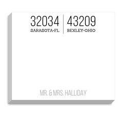 Snowbird Duo Zip Code Jumbo Notepads