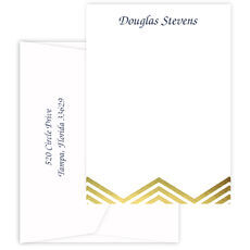 Gold Foil Letter V Personalized Blank Note Cards with Envelopes 4x6,  Initial V Monogrammed Stationery Set (Ivory, 24 Pack)