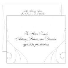 Art Deco Swirl Folded Note Cards - Raised Ink