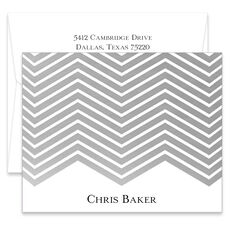 Montauk Foil Triple Thick Folded Note Cards - Raised Ink