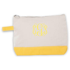 Personalized Yellow Trimmed Cosmetic Bag