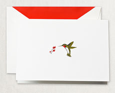 Hummingbird Boxed Folded Note Cards - Hand Engraved