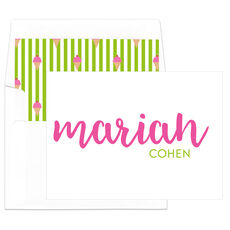 Scripty Name Folded Note Cards