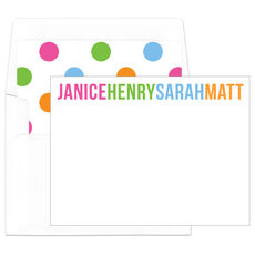 Pick Your Colors Bright Name Flat Note Cards