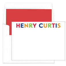 Cheerful Fun Name Flat Note Cards