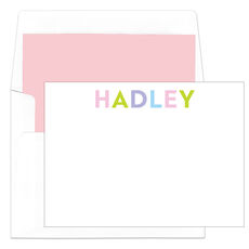 Cheerful Fun Name Flat Note Cards