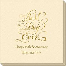 Whimsy Best Day Ever Linen Like Napkins