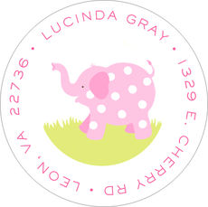 Pink Picadilly Circus Round Address Labels