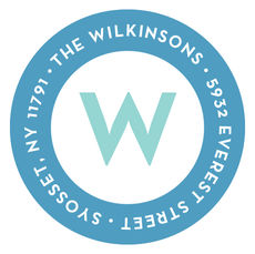 Bright Blue Arrival Round Address Labels