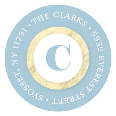 Shining Start Round Address Labels